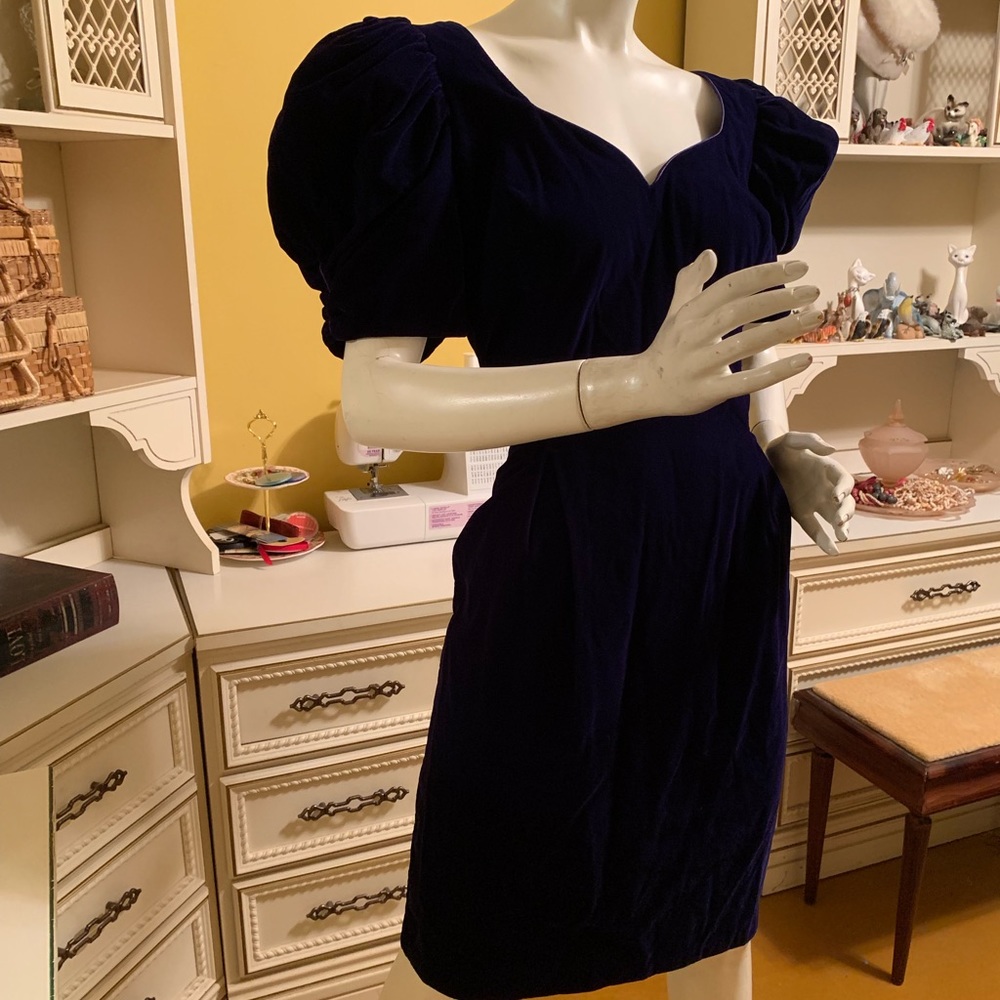 Vintage Midnight Glo velour dress.